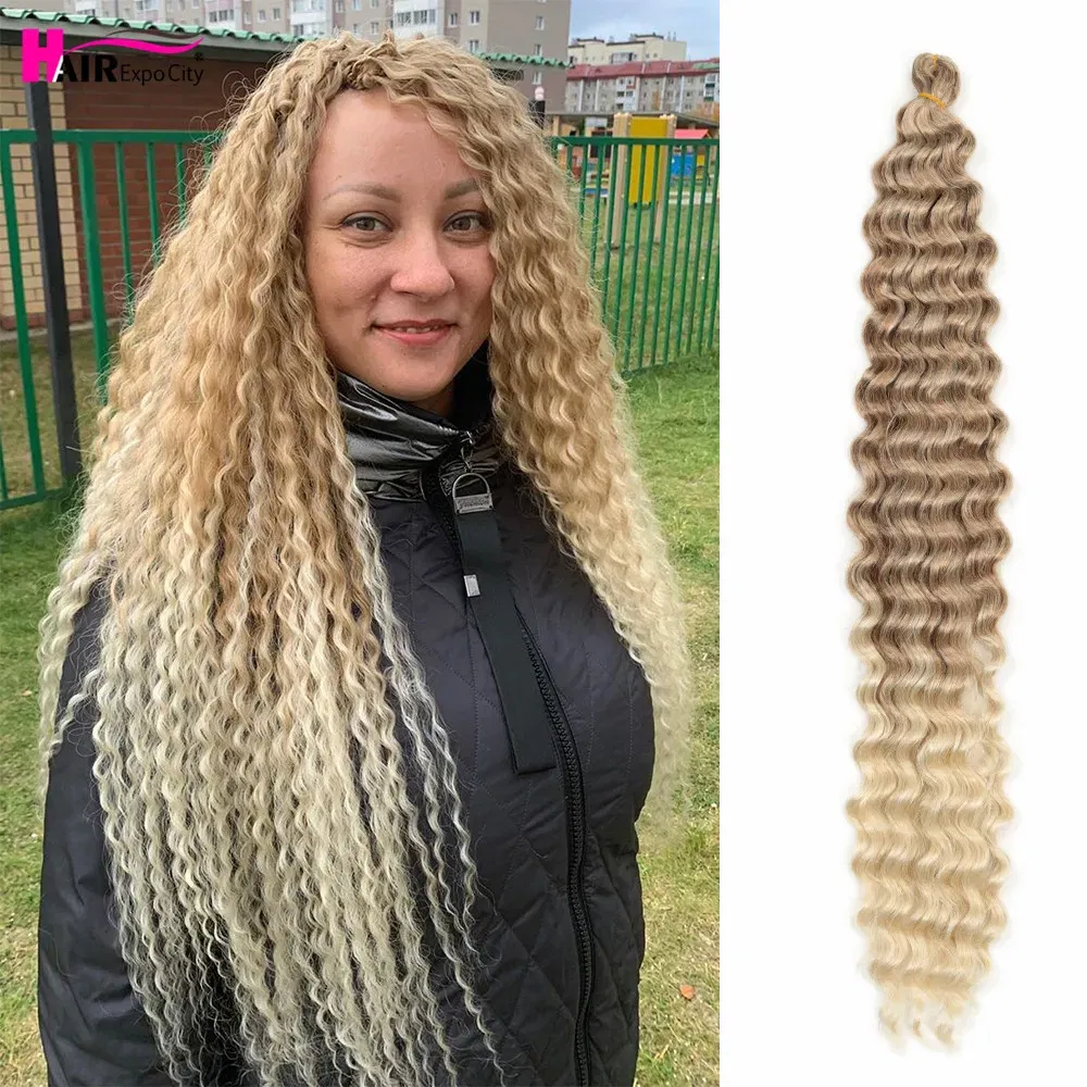 Color: 27/613, Ships From: CN, Stretched Length: 28inches, Bulk Buy: 1Pcs/Lot - 22-28 Inch Freetress Deep Twist Crochet Hair Natural Synthetic Braids Hair Ombre Crochet Braiding Hair Extensions Hair Expo City