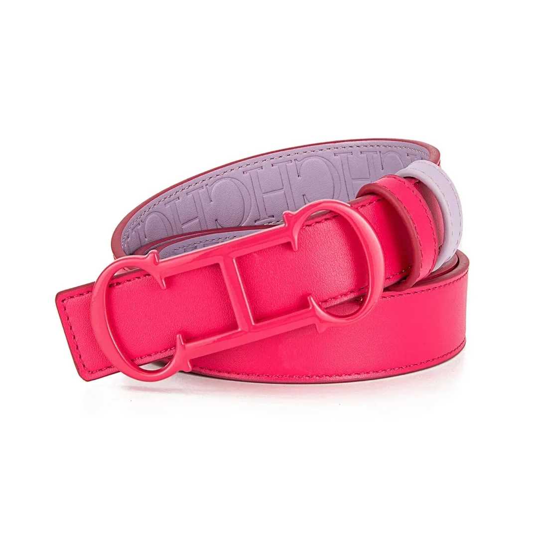 Color: GRAY, Belt Length: 70cm - CILMI HARVILL CHHC New Women's Belt Solid Color Matching Gift Box Packaging Christmas Fashion Versatile Imprinted Letter Design
