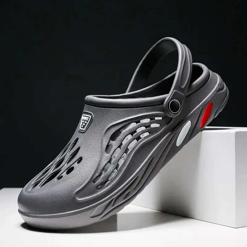 Color: WHITE, Shoe Size: 39 - Clogs Men Sandals Men Shoe Summer Fang Man Hoof Thongs Stamp Garden Beach Black Big Size Slippers for Men's Shoes Zapatos Hombre