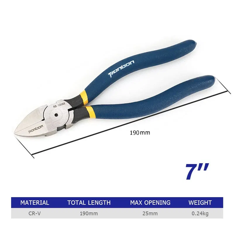 Color: Orange - 5/6/7 Inch Professional Cutting Pliers Wire Stripping Tool Side Cutter Cable Burrs Nipper Electricians DIY Repair Hand Tools