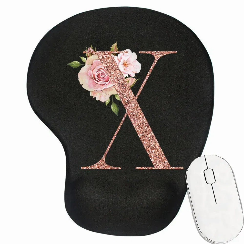 Color: Yellow - Mouse Pad Desk Mat for PC Laptop Ergonomic Non-Slip Mousepads Wrist Pad Rose Gold Series Office Accessories Mouse Mats