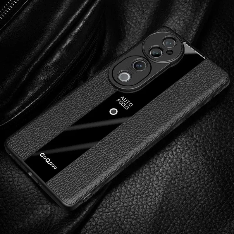 Color: black, Material: aluminum - Case For VIVO V40 5G Case Luxury Leather Soft Back Cover For Vivo V40 Pro Camera Protection Silicone Shell Shockproof Bumper