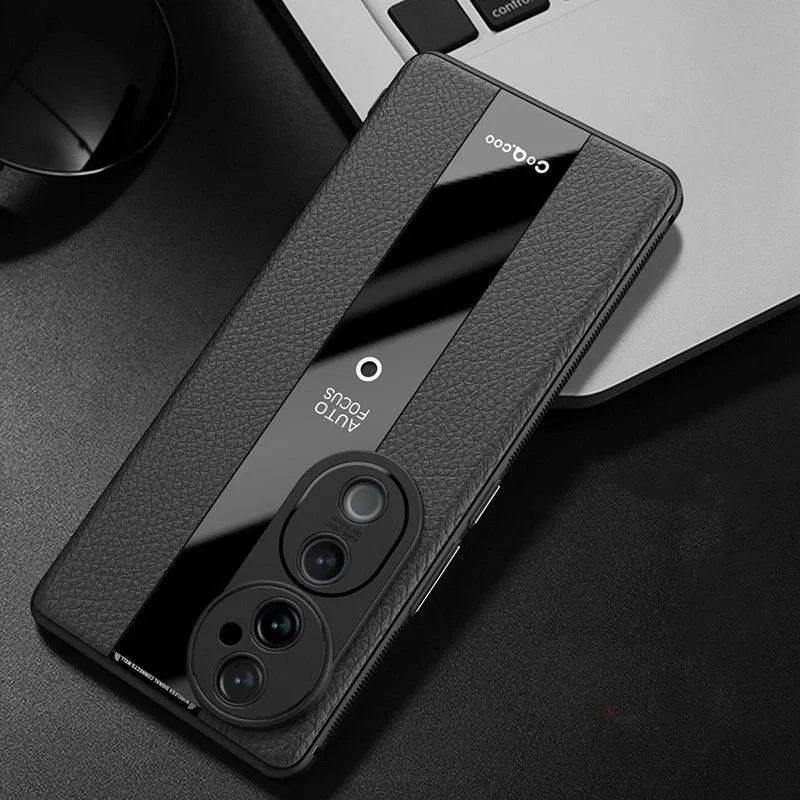 Color: black, Material: aluminum - Case For VIVO V40 5G Case Luxury Leather Soft Back Cover For Vivo V40 Pro Camera Protection Silicone Shell Shockproof Bumper