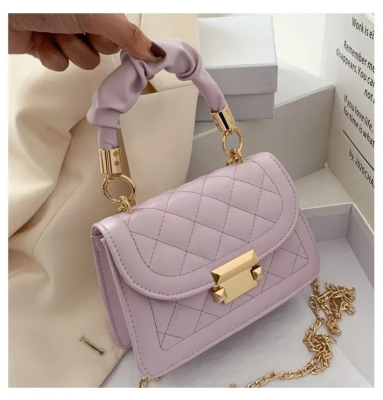 Color: PURPLE, Size: Extra Large - Women's Bags Classic Fashion Handbag Small Square Chain Crossbody Bag crossbody bags for women handbags