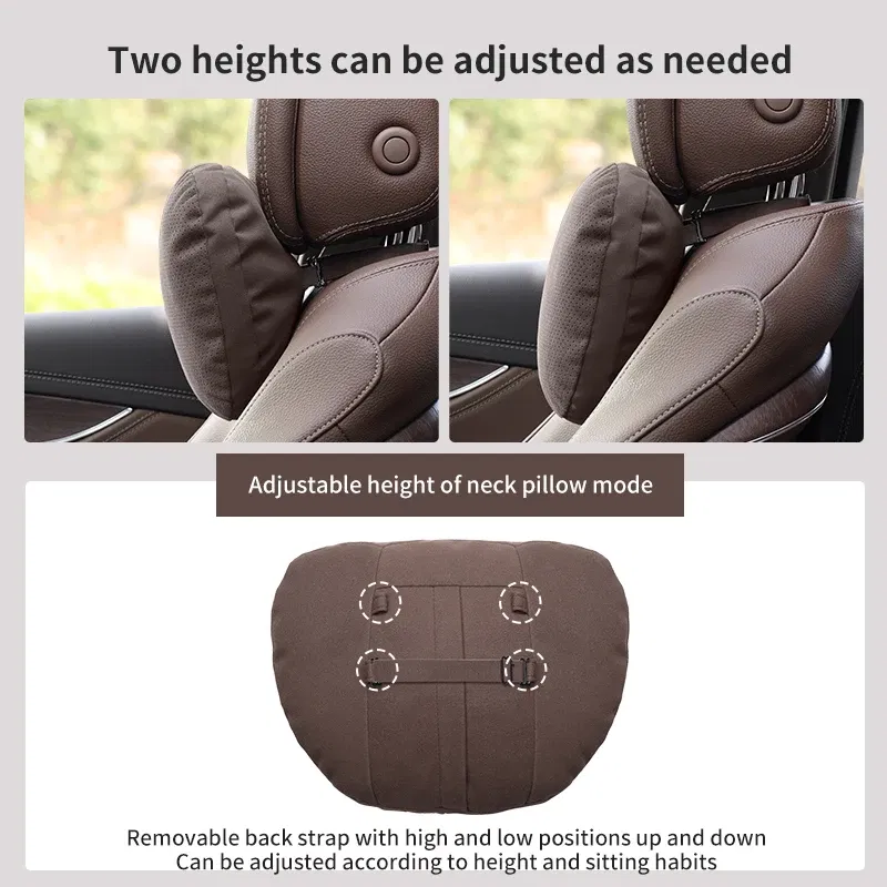 Color: Black - Top Quality Car Headrest Neck Support Seat Soft Neck Pillow Breathable For Maybach S Class Design Universal Protector Neck