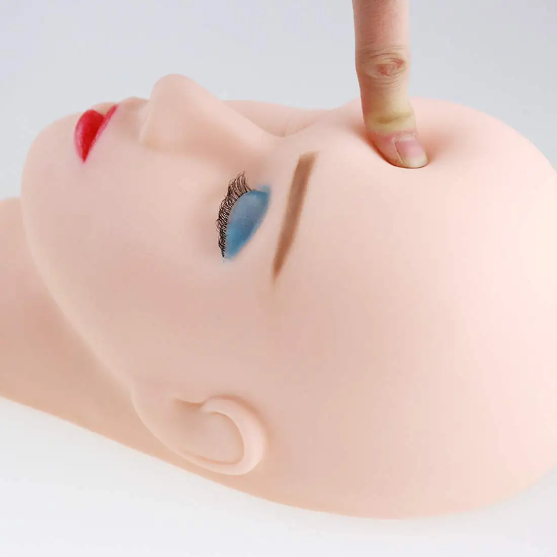 Color: Ivory - 1/4Pack Practice Training Head Rubber Cosmetology Mannequin Doll Face Head For Eyelashes Makeup Massage Practice