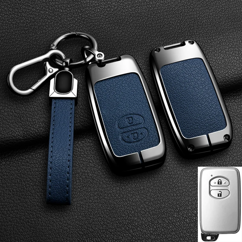Color Name: Red - Alloy Car Key Case Cover Shell Fob For Toyota Prius 30 Alpha Aqua Land Cruiser Auris For Lexus LC 200 2012 - 2014 Parts Keychain