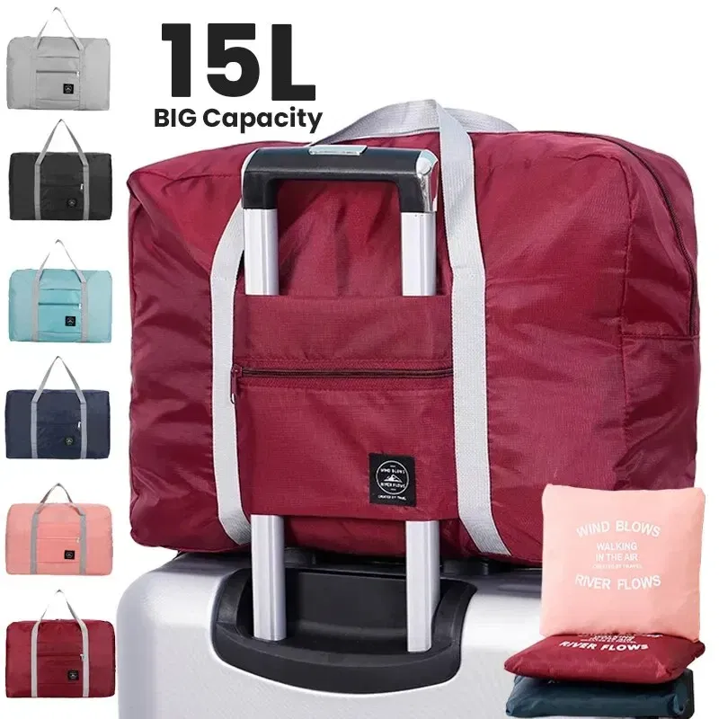 Color: black - Foldable Travel Duffel Bag for Airlines Carry on Bag for Women and Girls Lightweight Large Capacity Sports Weekend Trip Overnigh