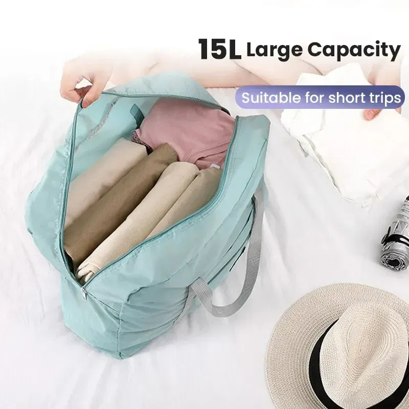 Color: black - Foldable Travel Duffel Bag for Airlines Carry on Bag for Women and Girls Lightweight Large Capacity Sports Weekend Trip Overnigh