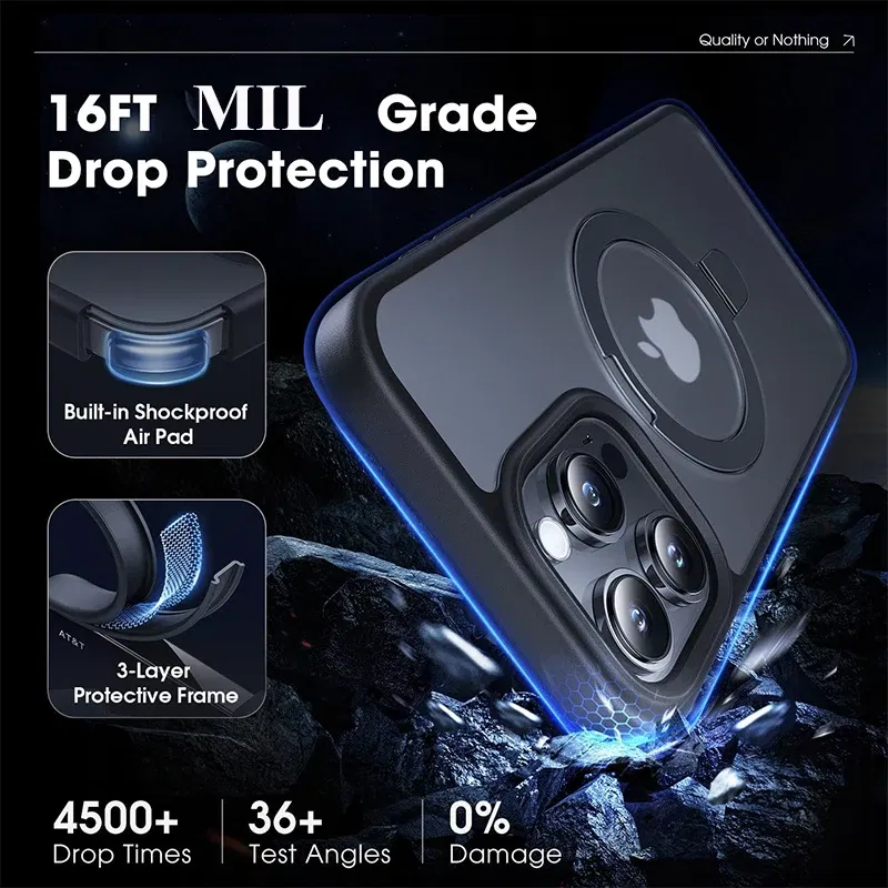 Color: Beige, Material: NEOPRENE - Magnetic Phone Case with Ring Stand for Wireless Charging iPhone 15 Pro Max 14 Plus 13 12 11 Translucent Cases Matte Slim Cov
