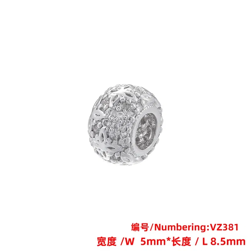 Color: Red - ZHUKOU Brass flowers beads for jewelry making Cubic zirconia diy handmade Bracelets jewelry making beads Jewelry materials VZ380