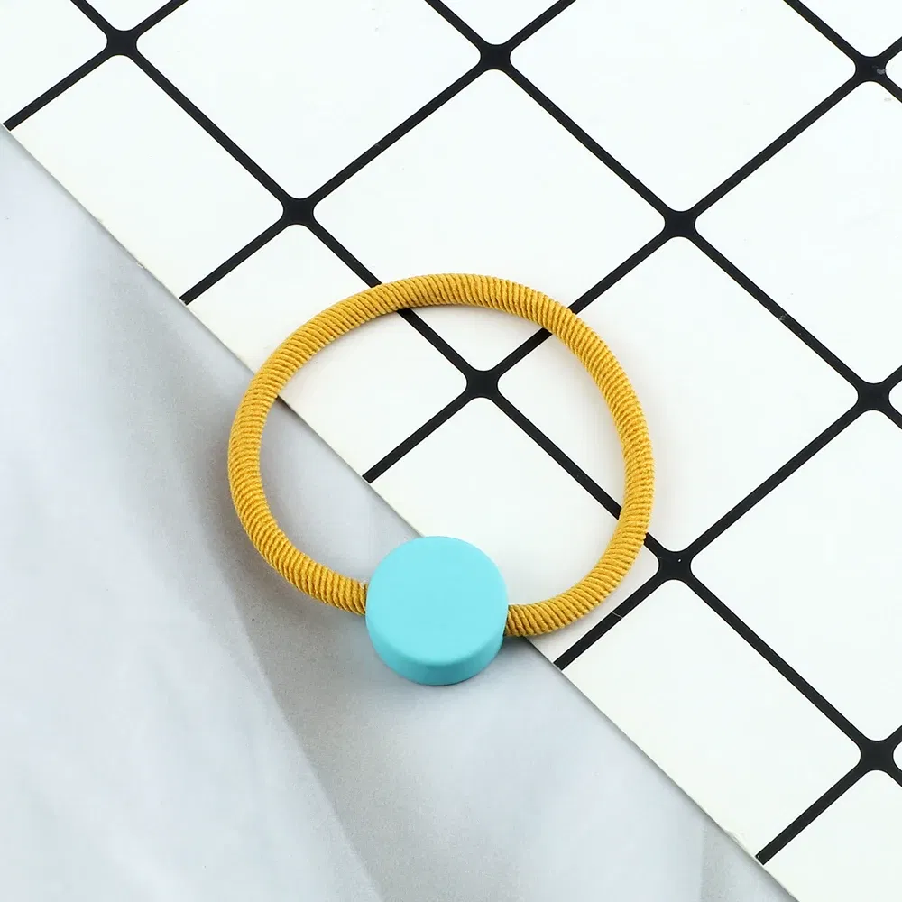 Color: SKY BLUE, Ships From: CHINA - Cute Girls Hair Bands Ties Round Heart Rubber Band Fashion Scrunchie Elastic Korean Hair Accessories Ponytail Holder Headband
