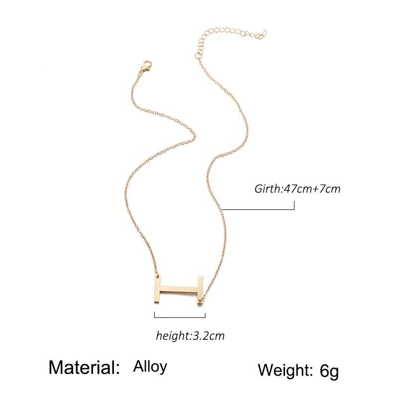 Metal Color: Red - Fashion Metal Necklace Golden Letter Bohemia Simple DIY Romantic Retro Woman's Necklace For Winter Jewelry Gift Free Shipping