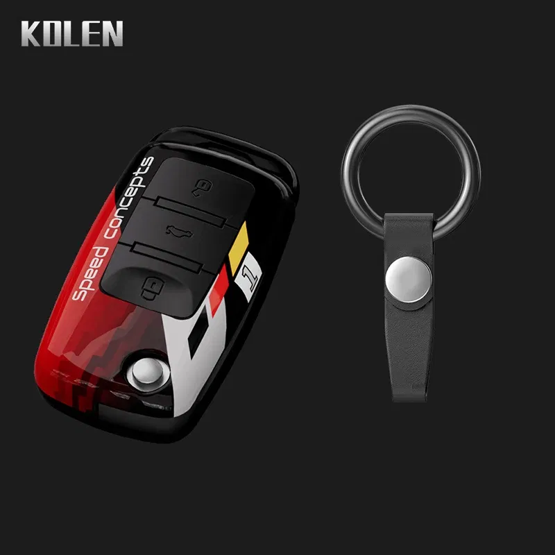 Color Name: Gold - ABS Car Folding Key Case Cover Shell For Volkswagen VW Polo Golf Passat Beetle Caddy Tiguan Skoda Octavia Kodiaq Seat Leon Altea