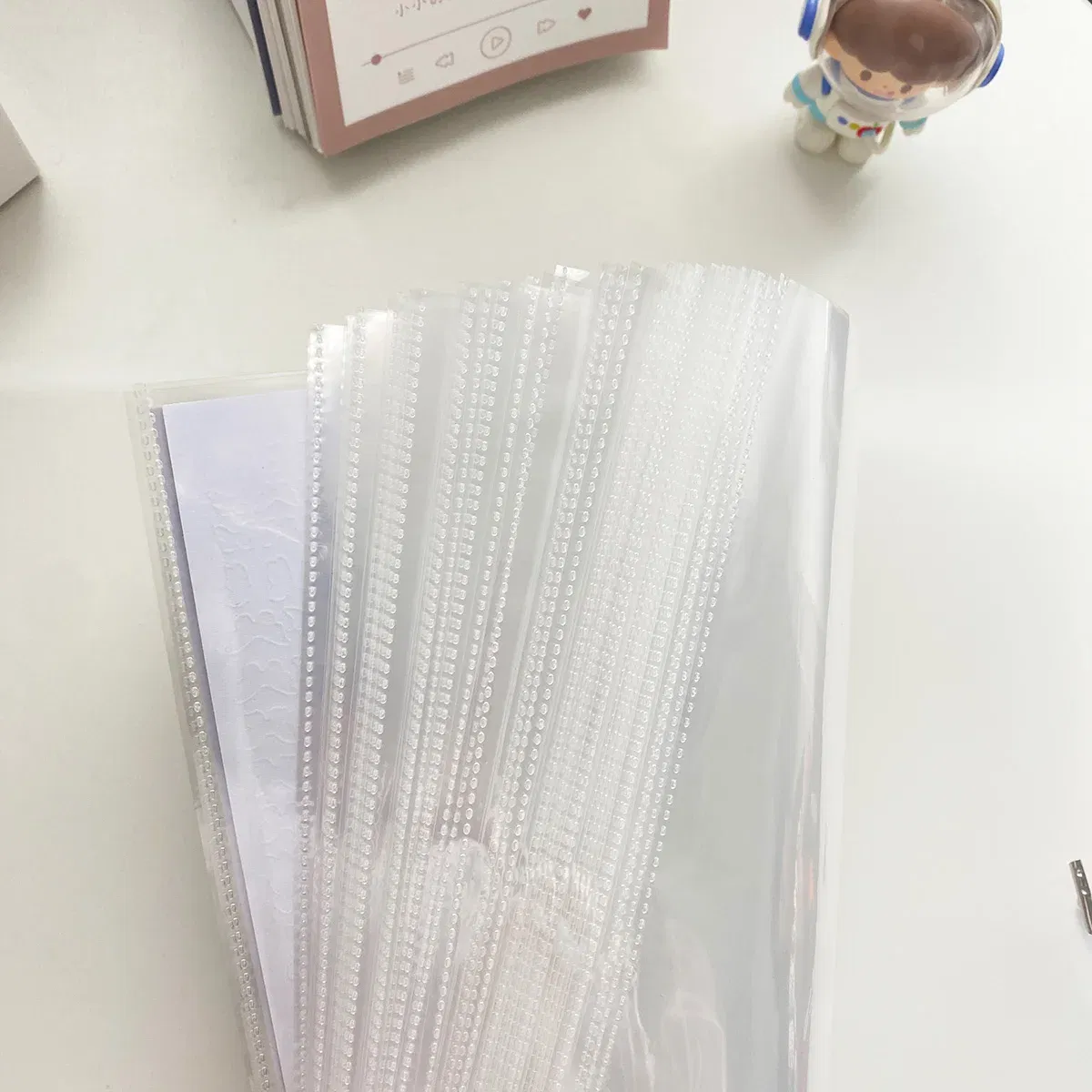 Color: WHITE - Yoofun Sticker Material Collection Holder Storage Book Case Transparent Photo Album Scrapbooking Material Paper Book Stationery