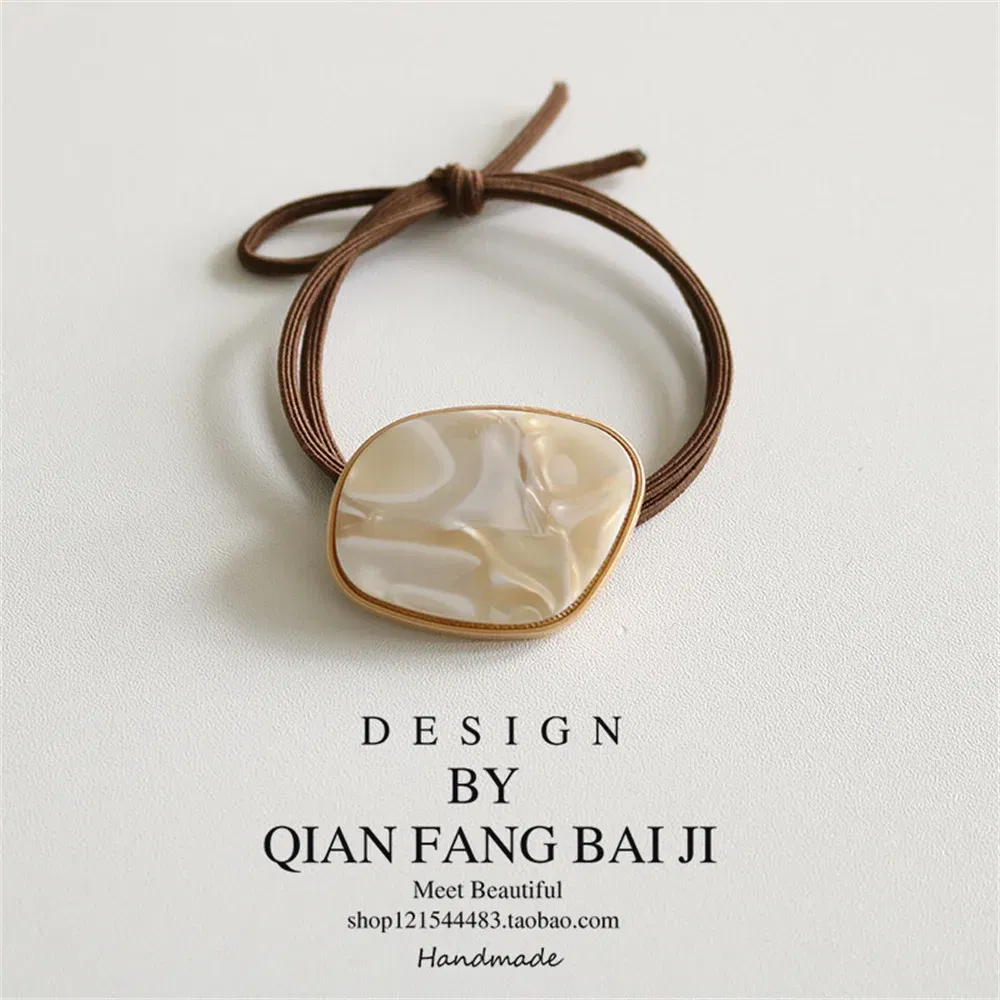 Color: GRAY - Fashion Simple Elastic Hair Band Women Temperament Scrunchies Hair Ties Ponytail Holder Gum Headwear Girls Hair Accessories