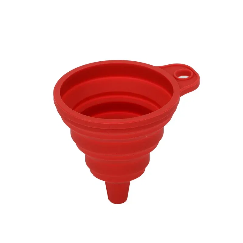 Color: Red - Collapsible Silicone Car Engine Funnel for Mitsubishi Endeavor Montero Outlander 2 3 XL Pajero 2 4