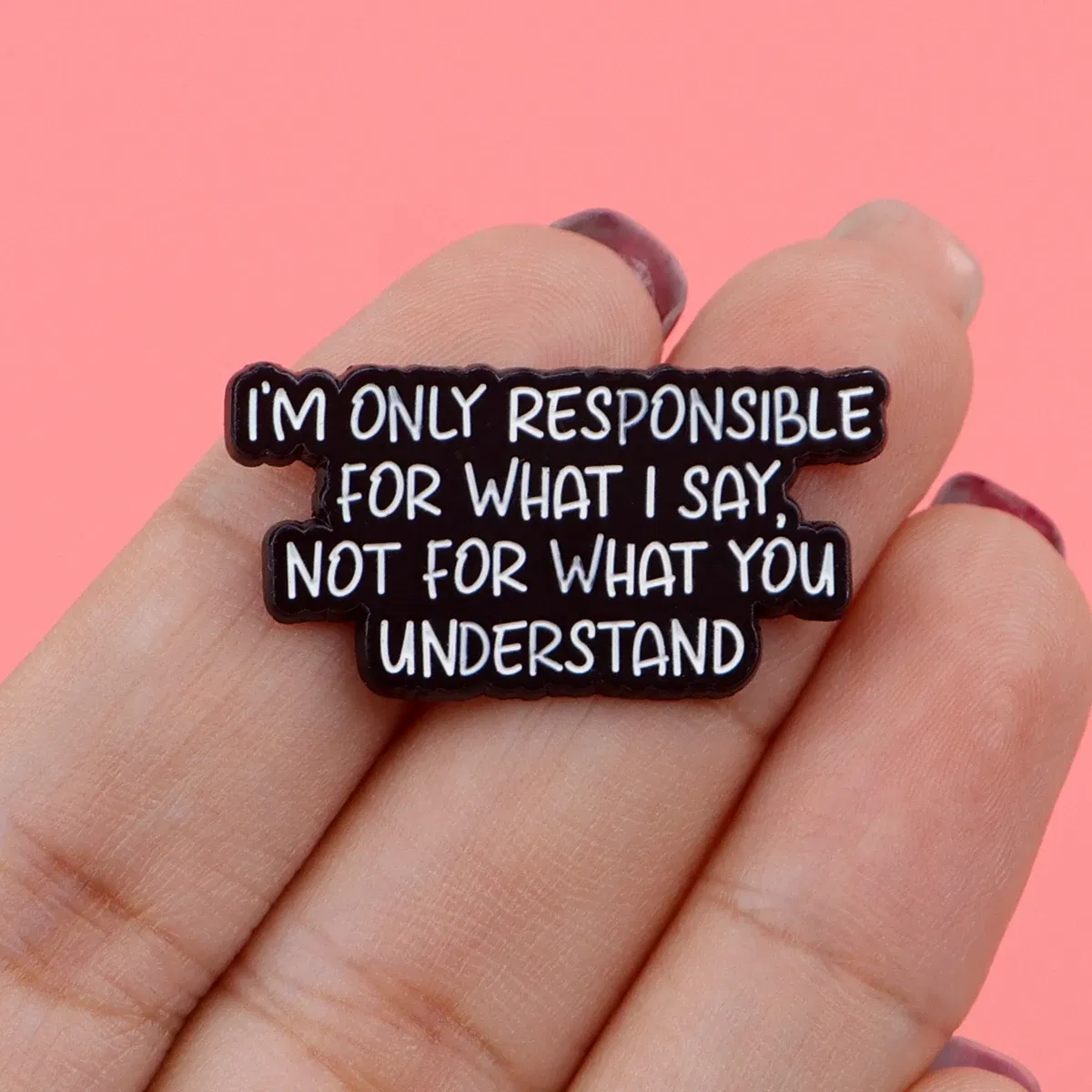 Metal color: ROSE GOLD COLOR - I'M NOT WEIRD Enamel Pin Funny Quotes Brooch Pines Lapel Pins Quotation Badge Clothing Accessories Fashion Jewelry Unique Gift