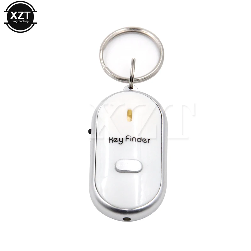 Color: WHITE - Smart Wireless Anti-lost Mini Keychain Whistle Flash Remote Kid Bag Wallet Key Finder Locator Alarm Reminder Phone Anti-theft