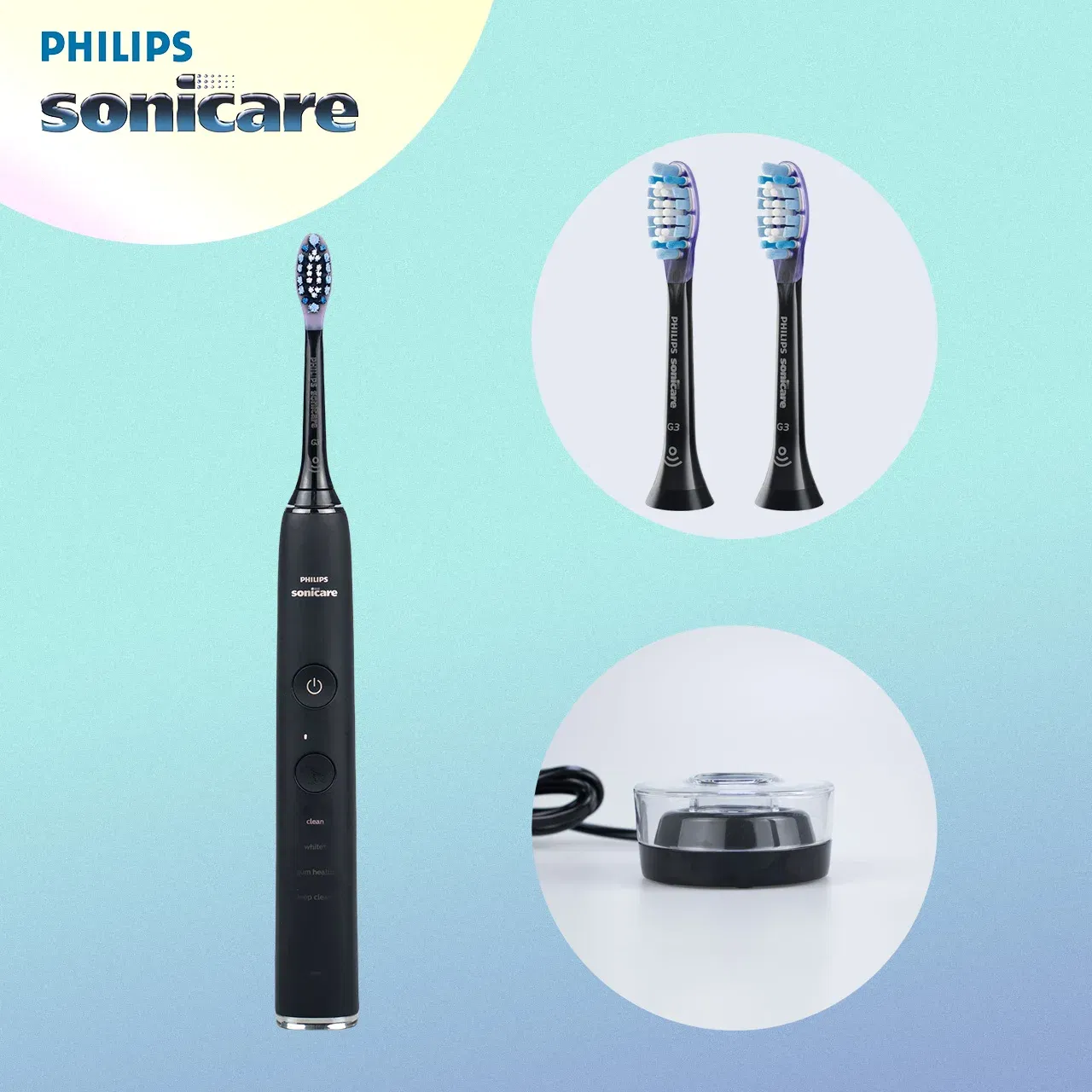 Color: Pink, Ships From: CHINA - Philips Sonicare HX939 handle HX9352 Electric Toothbrush Adult Sonic Toothbrush Replacement head White, Black, Pink