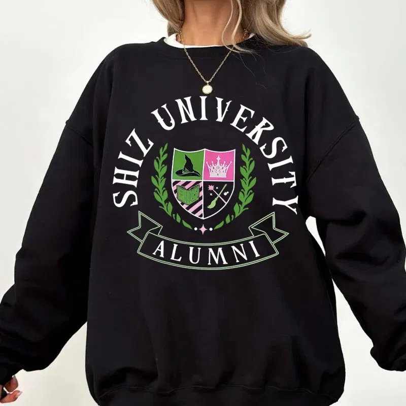 Color: WHITE, Size: XXXL - Individual Wicked Alumni Sweatshirt Woman Clothing Harajuku Pullover Streetwear Autumn Long Sleeve Women's Clothing Hoodies