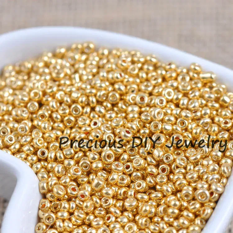 Color: Brown, Item Diameter: 2mm - Gold and Silver Color 2mm 3mm 4mm Crystal Glass Spacer beads,Czech Seed Beads For Jewelry Handmade DIY BLUV03X