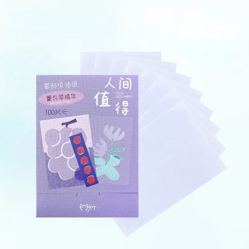 Color: Black - 100pcs/set Facial Oil Blotting Paper Matte Face Wipes Oil Control Oil-absorbing Face Cleaning Beauty Makeup Tools Accessories