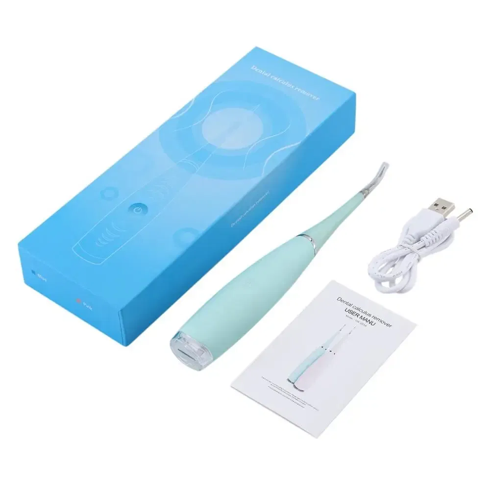 Color: green - Portable Electric Sonic Dental Scaler Tooth Calculus Remover Tooth Stains Tartar Tool Dentist Teeth Whitening Toothbrush