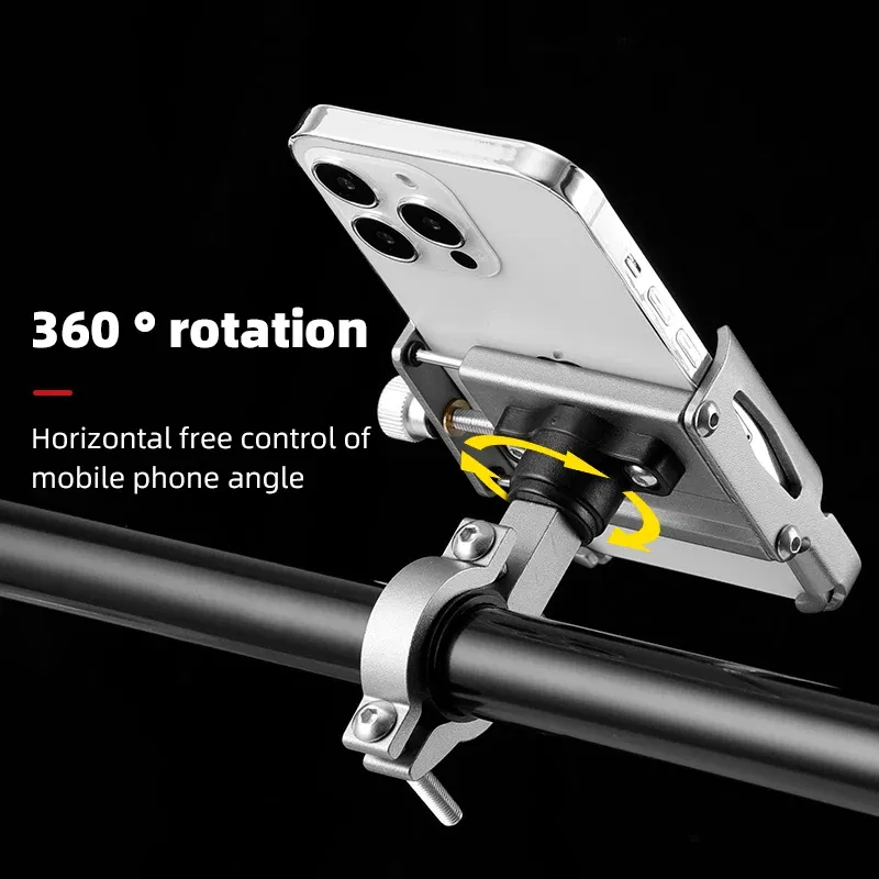 Color: black - iBudim Bike Phone Holder 360 Rotation Bicycle Phone Holder for 4.7-7.0 inch Devices Motorcycle Handlebar Mobile Phone Stand