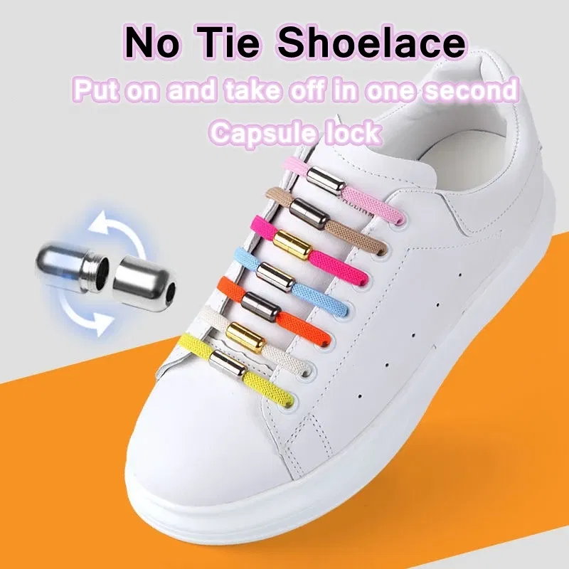 Color: Black, Ships From: CHINA - No Tie Shoelace Buckle Shoelaces Metal Buckle for Men Women Kids Sneakers Aluminum Capsules Lock Kits Shoe Laces Accessories 4ps