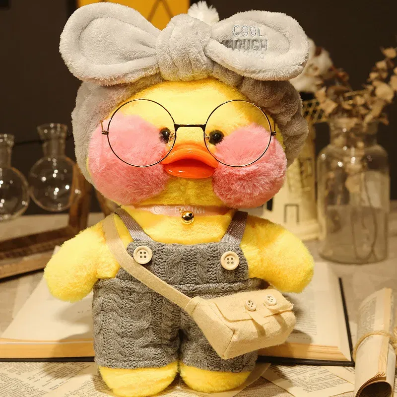 Color: Silver, Height: 11cm-30cm - 30cm Cute LaLafanfan Cafe Duck Plush Toy Kawaii LaLafanfan Duck Doll Soft Stuffed Animal Plush Pillow Birthday Gifts for Kids