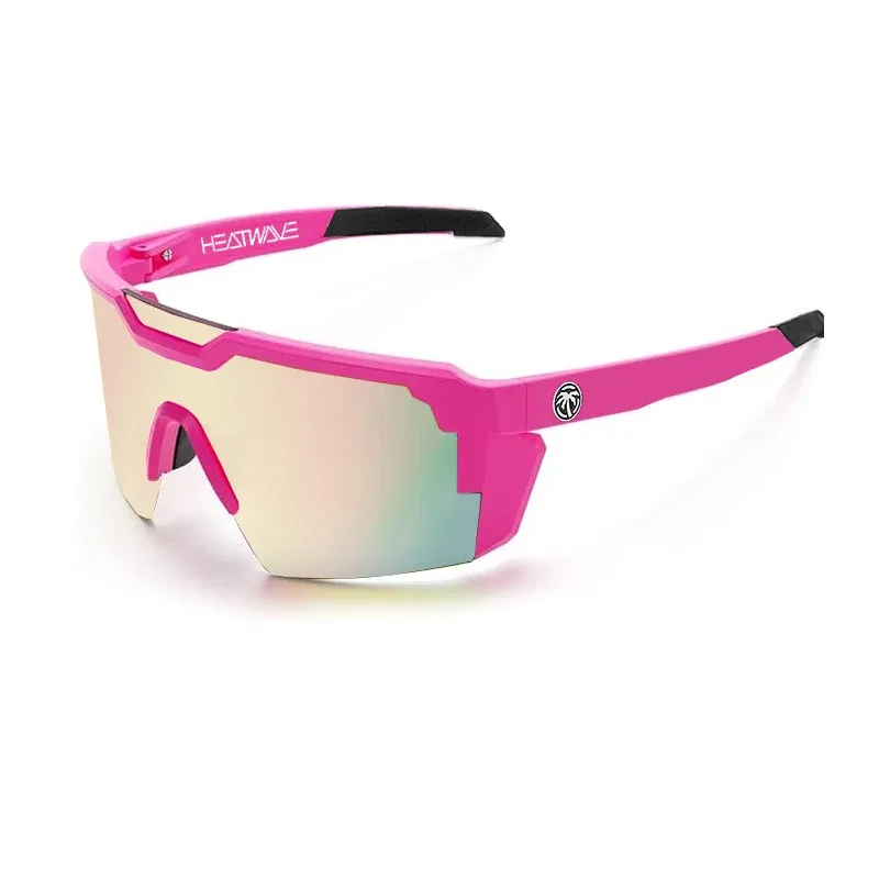 Lenses Color: Ginger, Frame Color: BROWN - NEW High quality luxury Heat Wave brand sunglasses square Conjoined lens cycling Women men sun glasses UV400