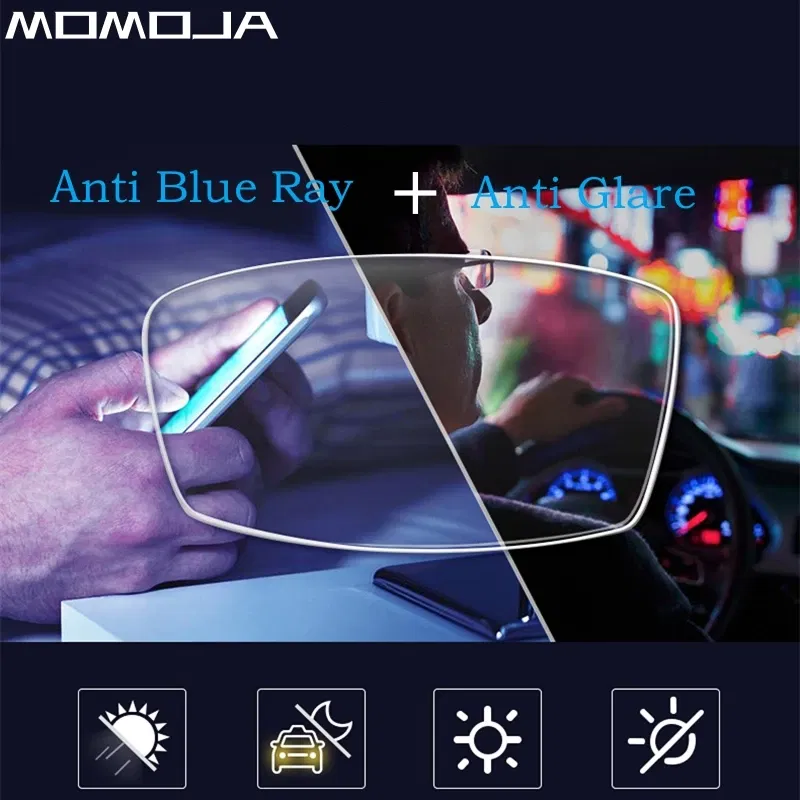 Lenses Color: green, Lens Index: 1.61 - MOMOJA 1.56/1.61/1.67/1.74 Anti-blue Light Anti-glare Anti-scratch Computer Driving Myopia Hyperopia Astigmatism Optical Lenses