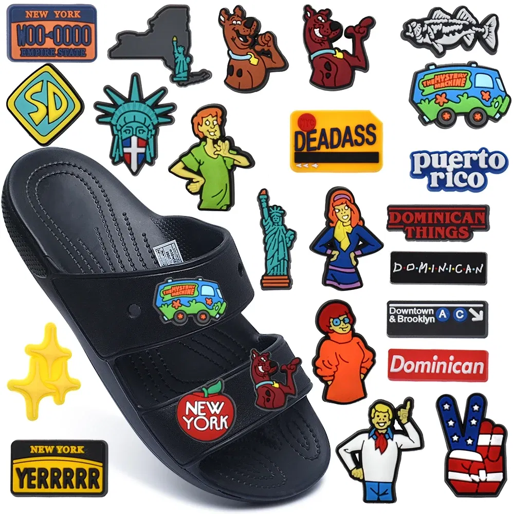 Color: Blue, Ships From: CHINA - Cute Word Shoe Charms Anti Club Rockin Croccin Heart Hella Hyphy Golden State Peace Sad Black Buckle Accessories