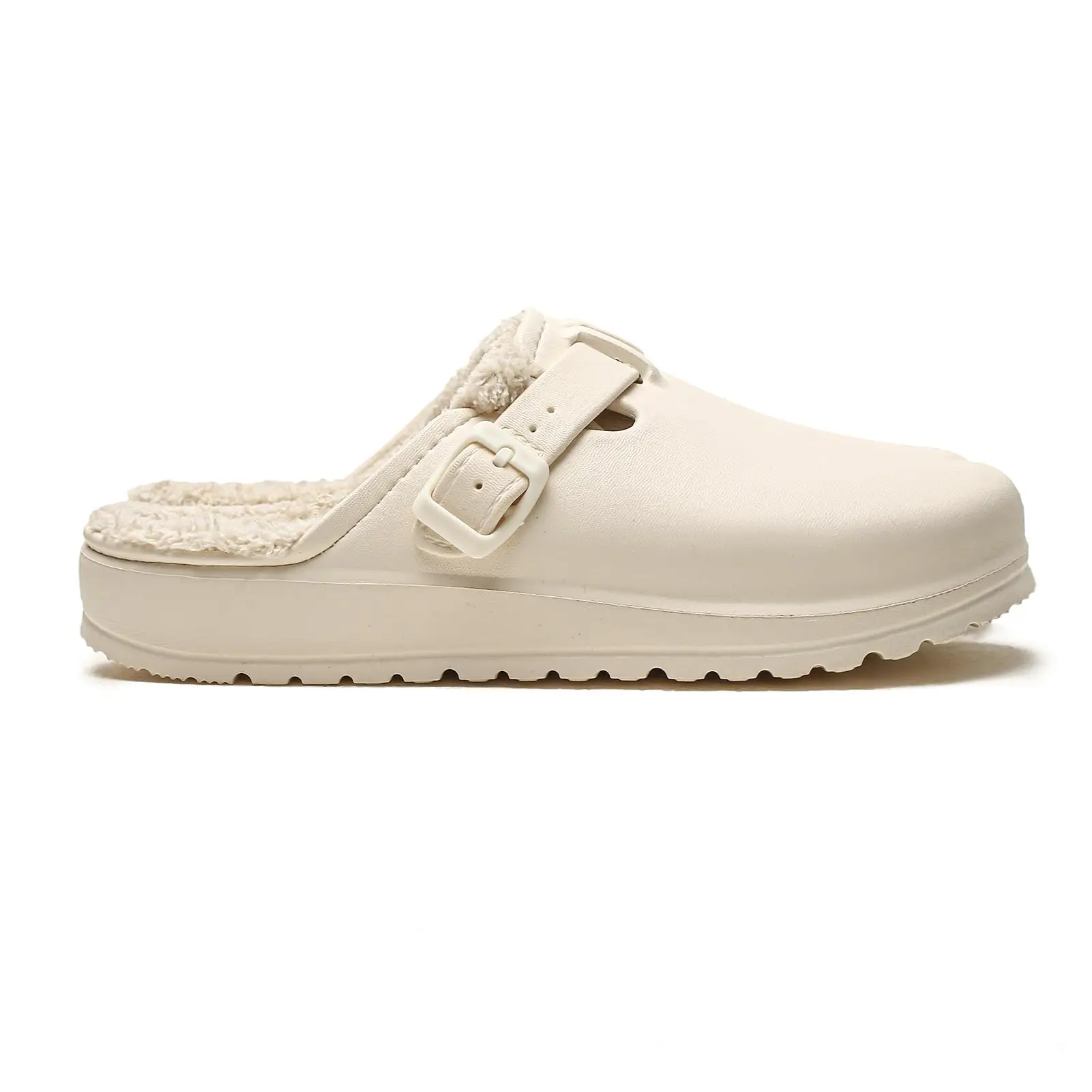 Color: Beige, Shoe Size: 43, Ships From: CHINA - Asgard Fur Women Slippers New Anti-slip Waterproof Plush Lined Outdoor Garden Shoes Winter Fluffy Shoes Warm Fuzzy House Slides