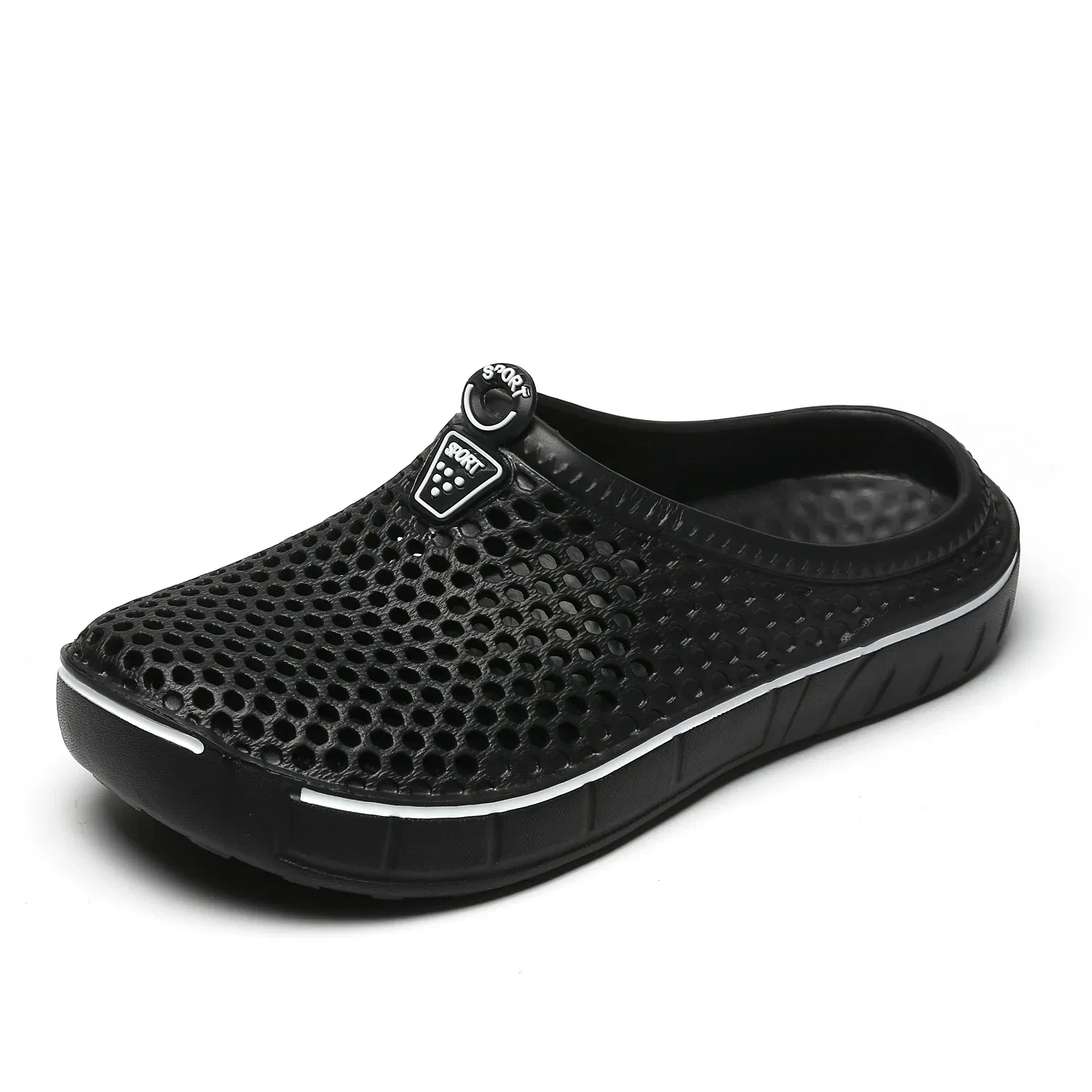 Color: Beige, Shoe Size: 40 - Men Slippers Beach Shoes Unisex Summer Hollow Outdoor Casual Men Beach Sandal Flip Flops Shoes Non-slip Size 36-45 Mens Slippers