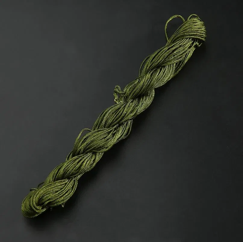 Color: Light Pink - 24m Polyester Braided Jade Thread For DIY Handmade Necklace Bracelet Trinket Pendant Braided Accessories Jewelry Making Finding