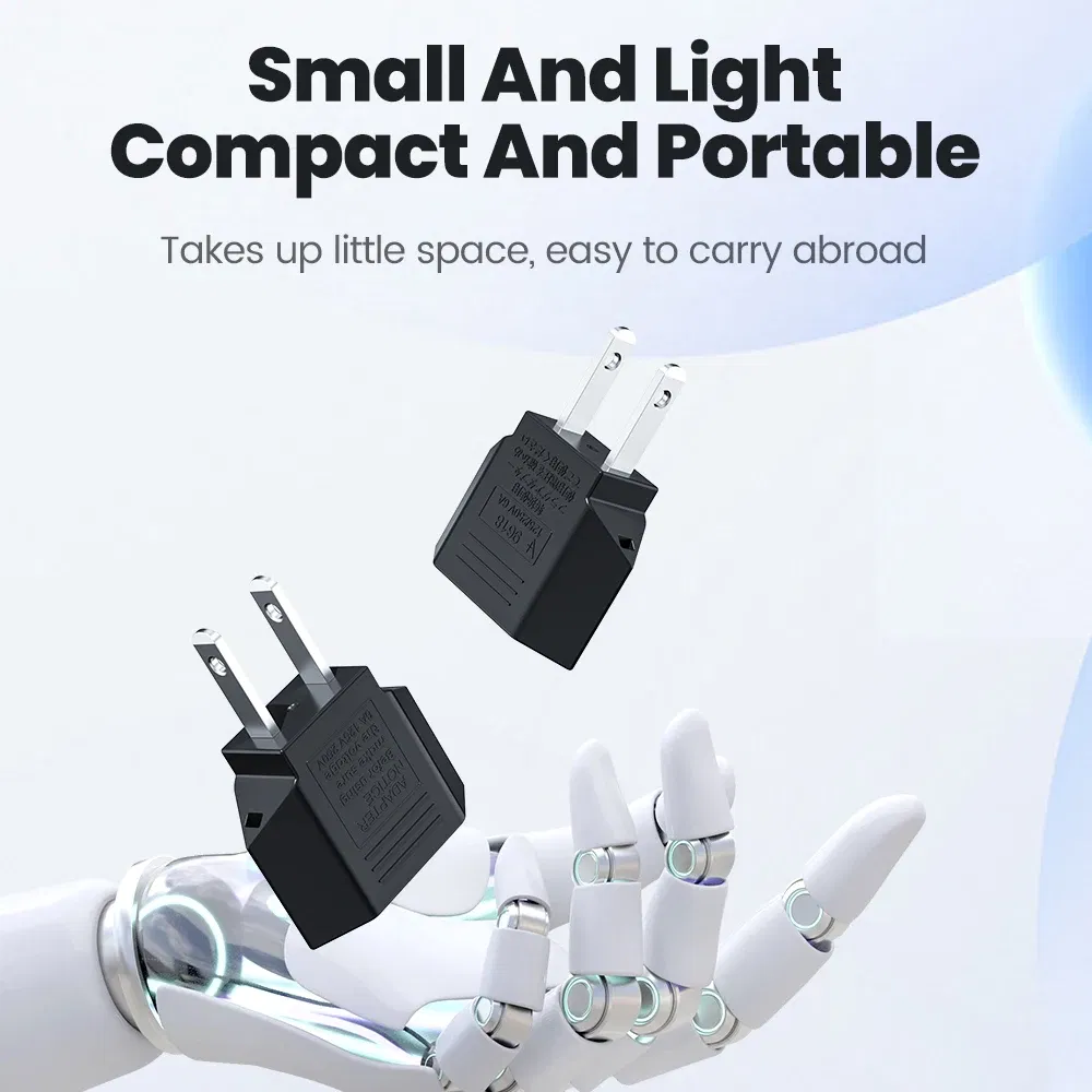 Color: WHITE - Elough 4.0mm US To EU Converter Plugs European EU To US America Travel Plug Adapter US to EU Power Adapter Electrical Plug