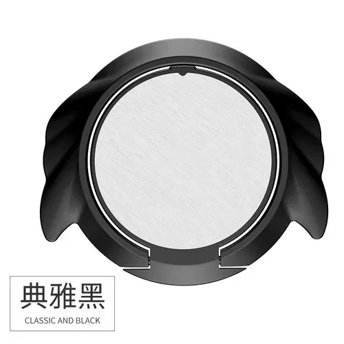 Color: black - 360 Degrees Ultra-thin Angel Ring Bracket Xiaomi Huawei Car Phone Holder Bracket Metal Desktop Phone Stand