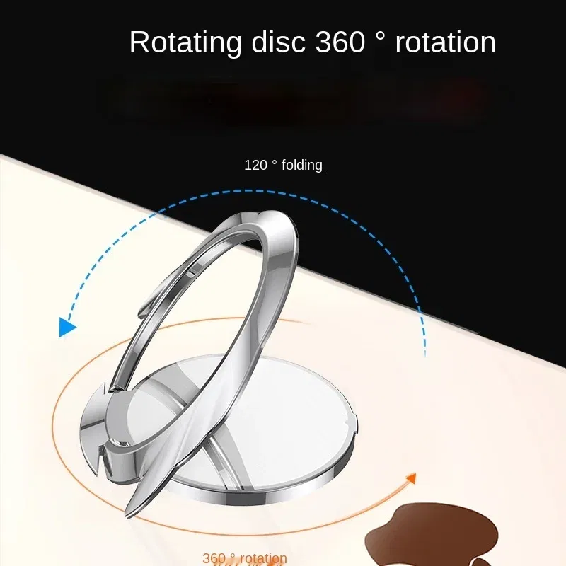 Color: black - 360 Degrees Ultra-thin Angel Ring Bracket Xiaomi Huawei Car Phone Holder Bracket Metal Desktop Phone Stand