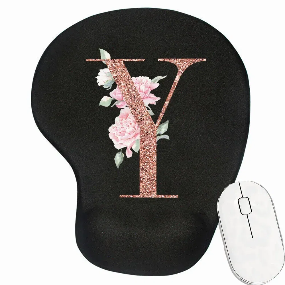Color: Pink - Mouse Pad Desk Mat for PC Laptop Ergonomic Non-Slip Mousepads Wrist Pad Rose Gold Series Office Accessories Mouse Mats