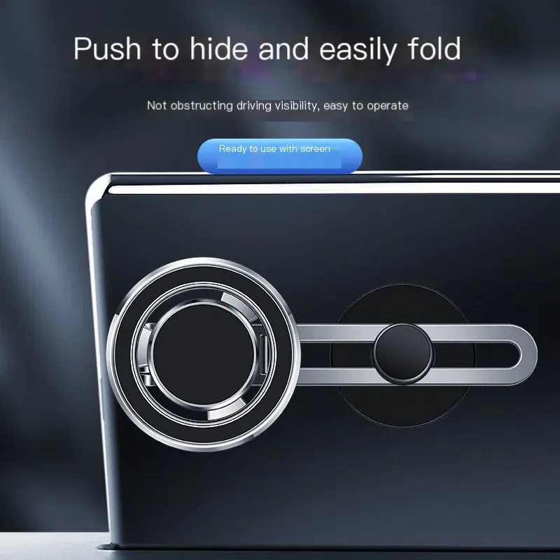 Color: black - Car Phone Holder Adjustable Foldable Bracket 360 Degree Rotating Aluminum Alloy for BYD Atto 3 Song Tang Tesla Model 3/Y/X/S