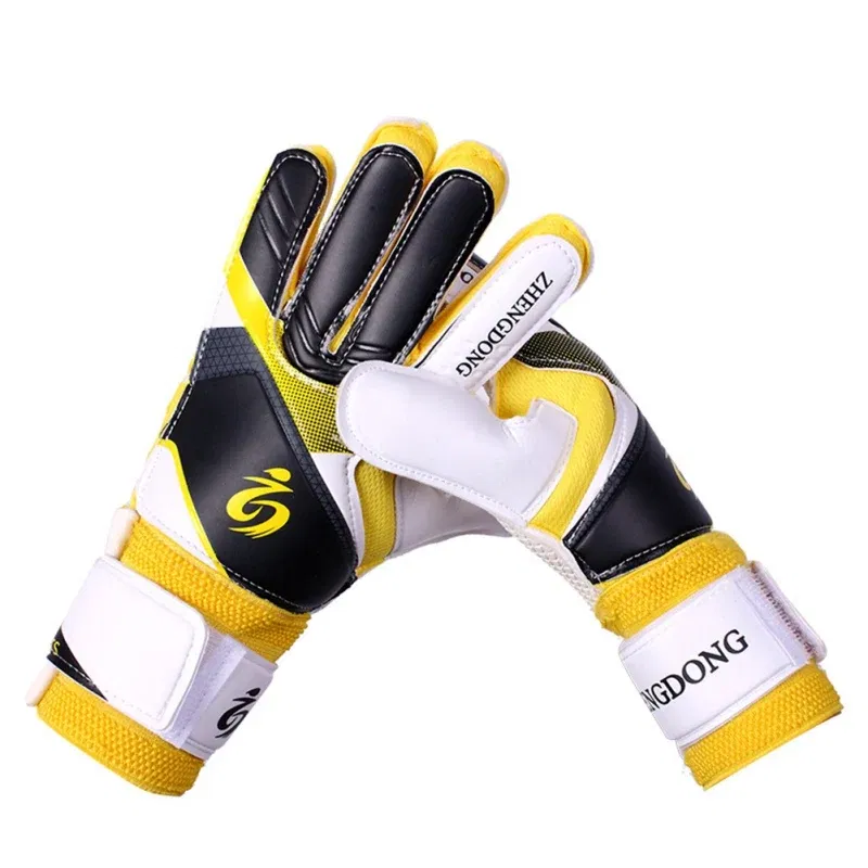Color: Blue, Size: M - Adults Kids Professional Soccer Goalkeeper Gloves Finger Protection Goal Thickened Latex Football Gloves for futbol futebol Goal