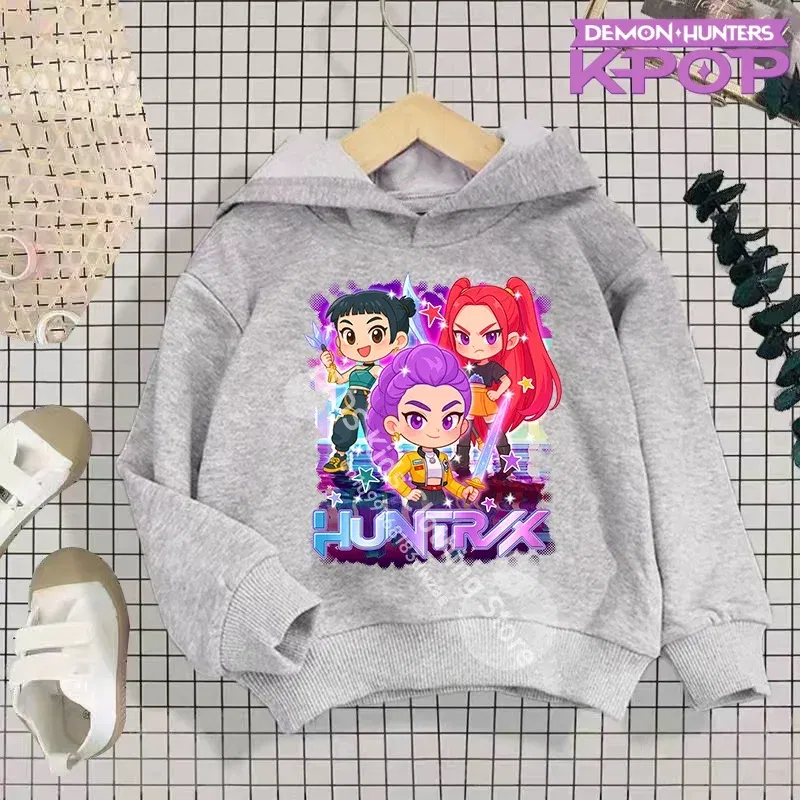 Color: Beige, Kid Size: 3T - 2025 KPop Demon Hunters Hoodie Fashion Rumi Sweatshirt Pullover Cute Long Sleeve Autumn Boys Girls Cartoon Y2K Hoody Sportswear