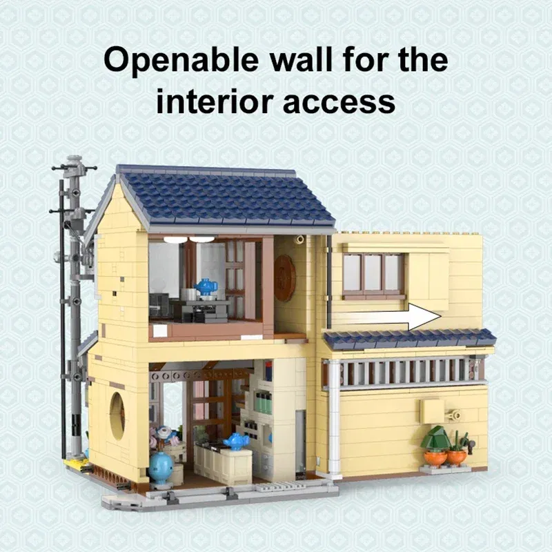 Color: WHITE - With Packaging BOX LED City Japanese Tea Shop House Architecture Building Blocks Friends Shop Figures Bricks Toys for Kid Gifts