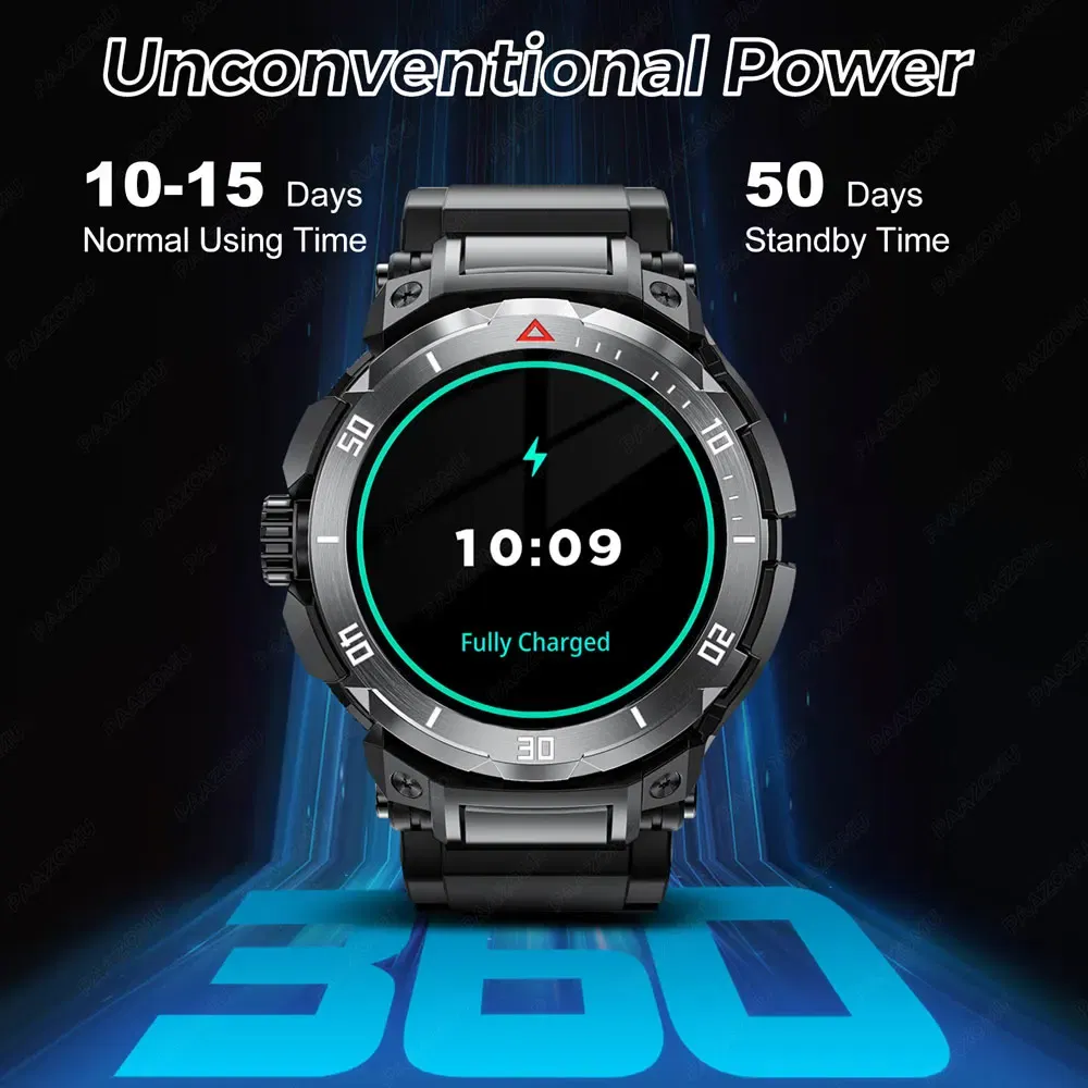 Color: WHITE - New 3 in 1 Smart Watch for Men With TWS Headset Rugged Military Bluetooth Call Fitness Tracker IP67 Waterproof for Android iOS