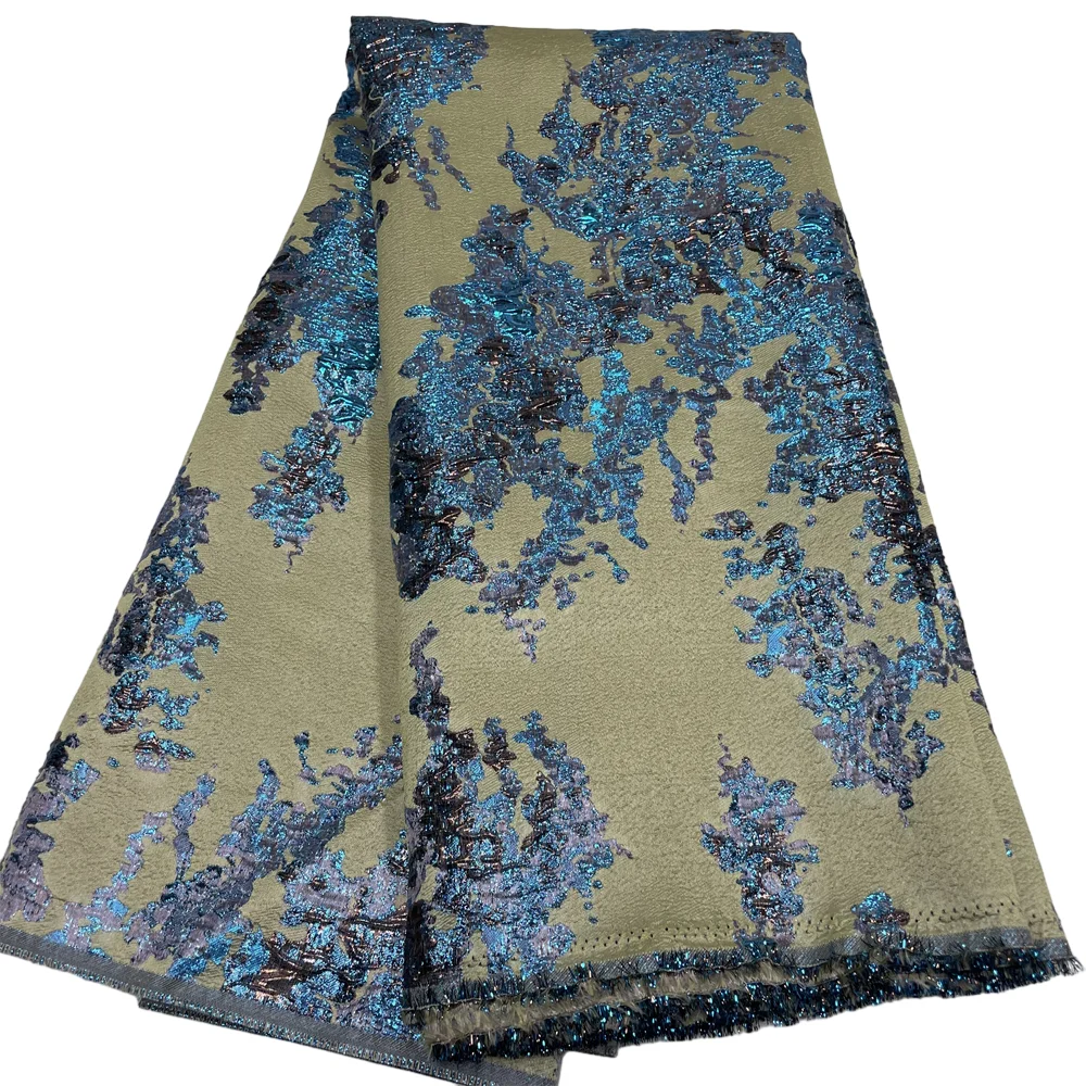 Color: black, length: 5 yards, Width: 120cm - Salouva 2024 High Quality African Nigerian Gilding Tulle Lace Fabric Embroidery Organza French Lace Jacquard Brocade Lace Fabric