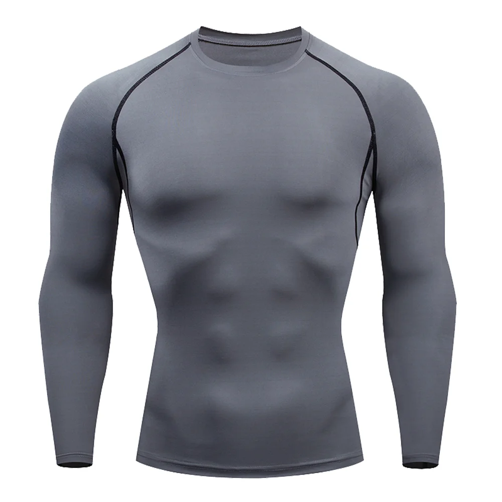 Color: green, Size: M - Men Bodybuilding Sports T-Shirt Quick Dry Running Shirt Long Sleeve Compression Top Gym T Shirt Men Fitness Tight Rashgad