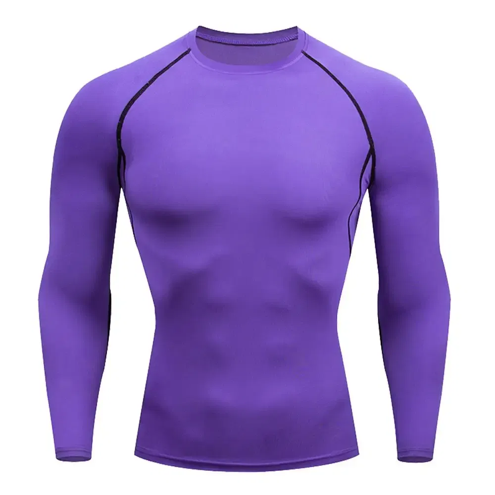 Color: green, Size: M - Men Bodybuilding Sports T-Shirt Quick Dry Running Shirt Long Sleeve Compression Top Gym T Shirt Men Fitness Tight Rashgad