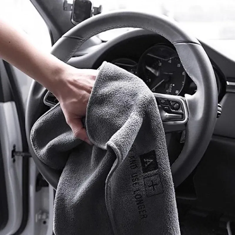 Color: green, Specification: 3pcs - 5/1PC High-end Microfiber Car Washing Towel Auto Cleaning Drying Cloth Hemming Car Care Detailing Cloth Water Absorption Car Rag